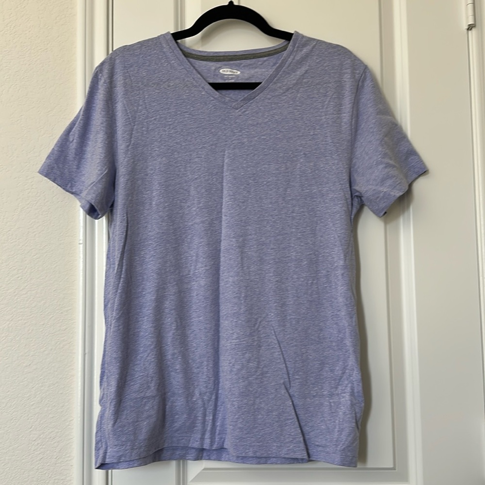 Basic Light Blue Men’s V Neck Tee